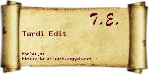 Tardi Edit névjegykártya